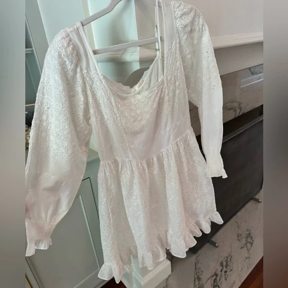 LoveShackFancy Preslina Dress True White — Size 8 — Never Worn - Picture 4 of 5